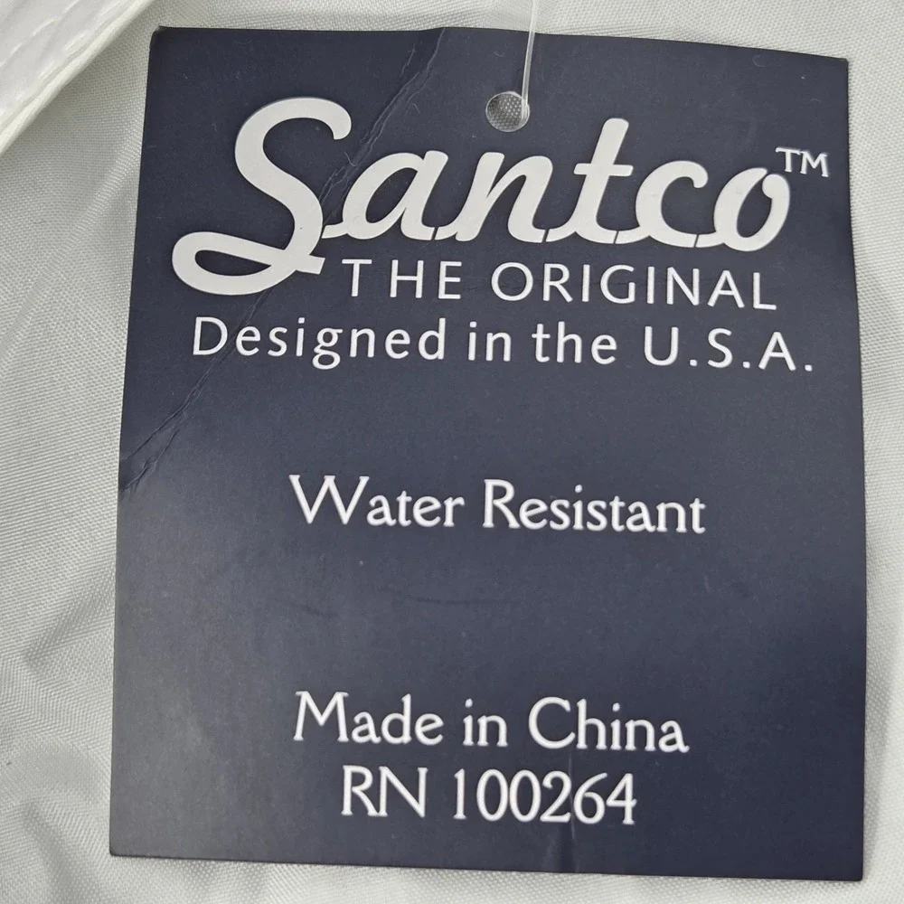 NEW Santco Alaska Jacket Mens 2XL White Hooded Windbreaker Water Resistant NWT‎